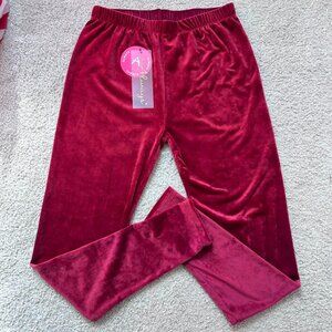 NWT Always Velour Dark Red Leggings sz M